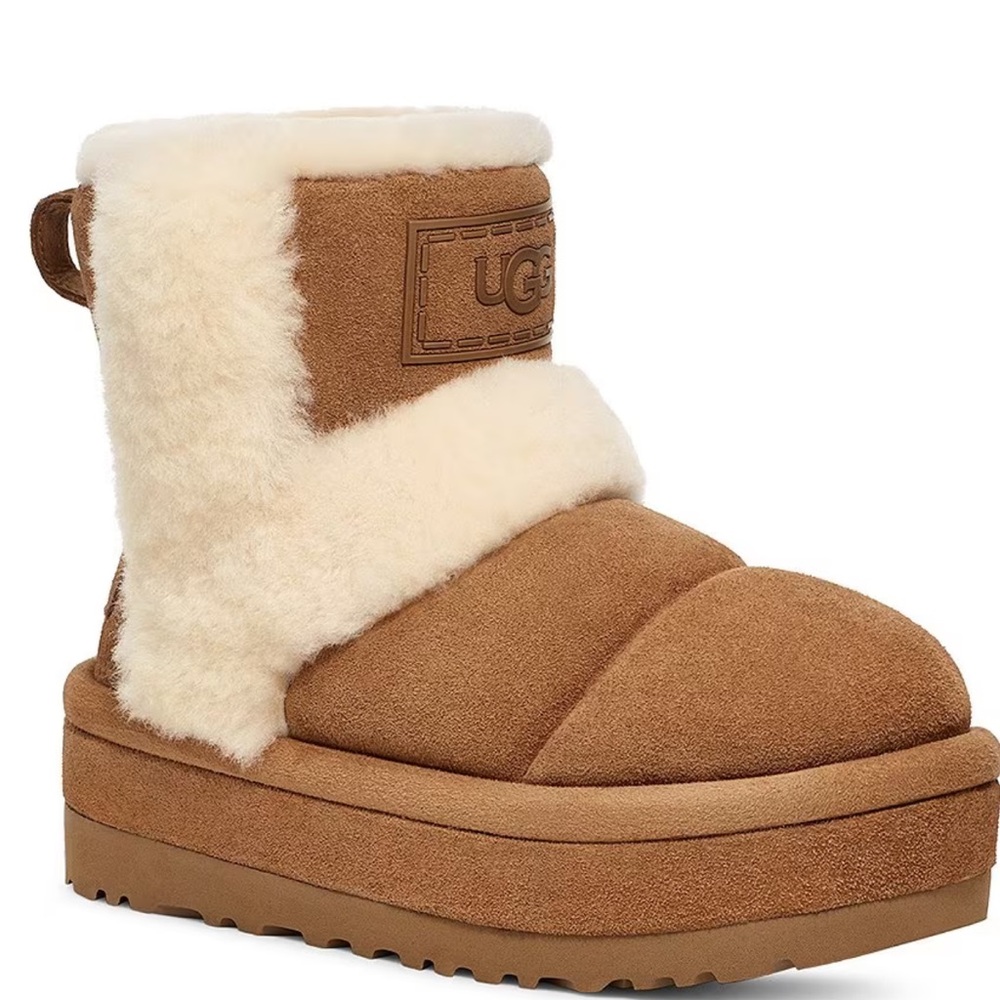 UGG Classic Chillapeak Suede Fur Platform Booties